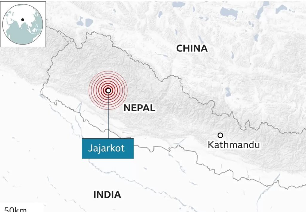 Across Nepal, North India, and Tibet, a catastrophic earthquake claims over 150 lives.
